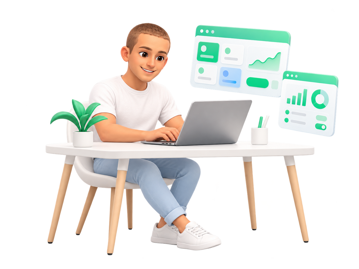 Luca crea una web app al computer